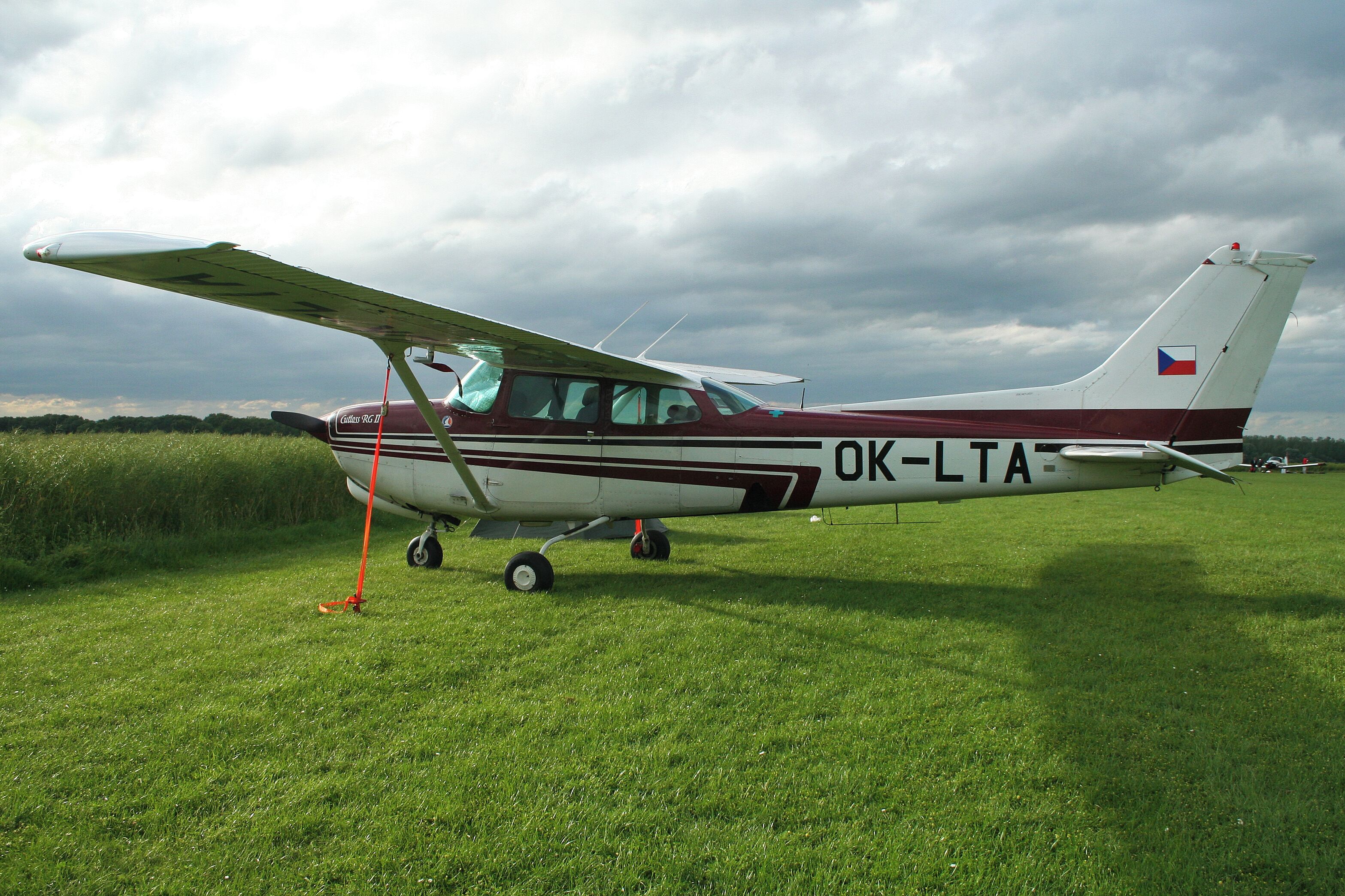 msn 172RG-0745. This Cessna was the 'Mother Ship' for the Czech Zlin fleet which diverted to Fowlmere from their Old Warden destination due to fading light. 29-06-2012