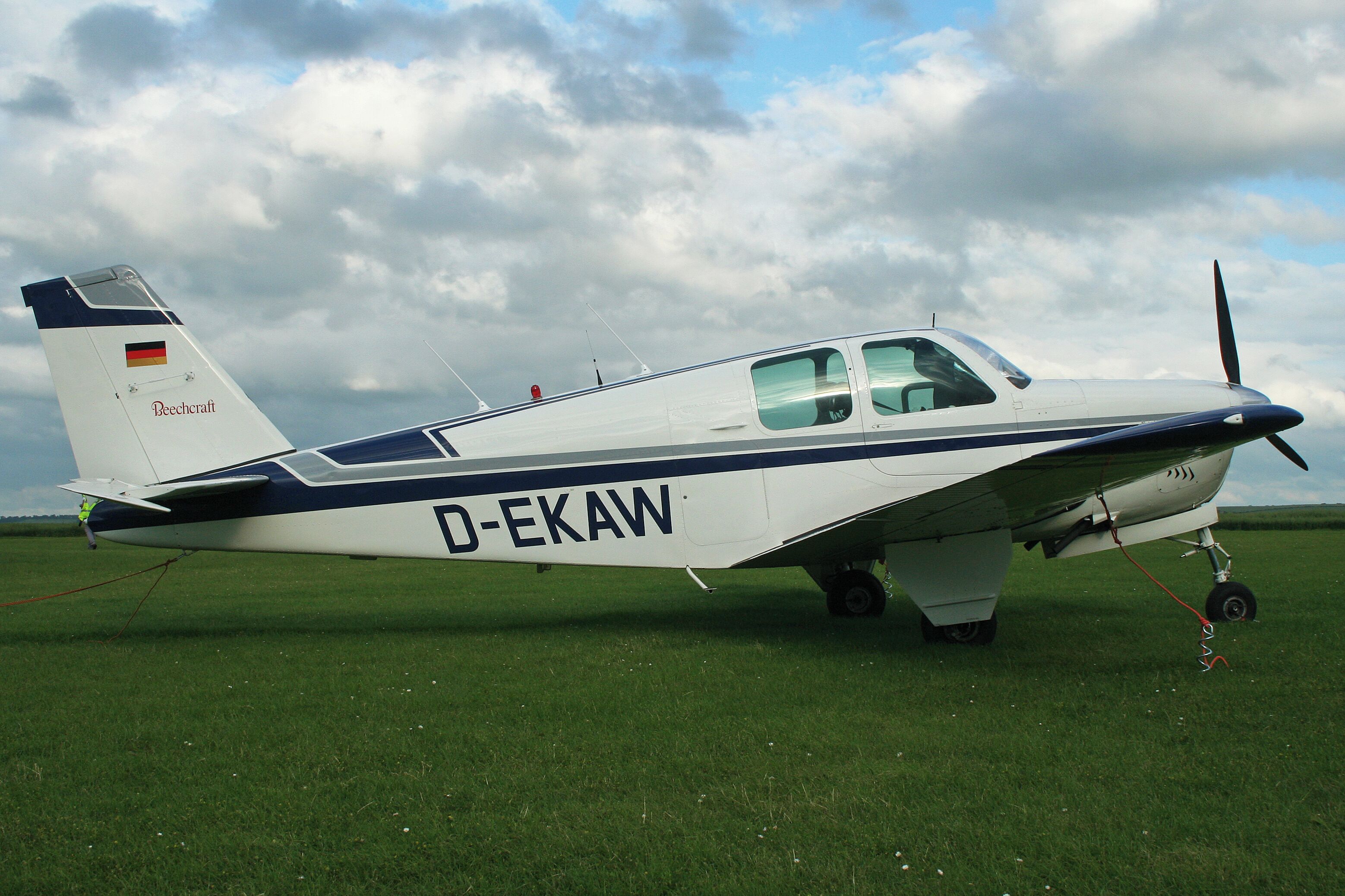 msn CD-27. One of many light aircraft 'camping' at Fowlmere on the night before Duxford's Flying Legends airshow. 29-06-2012