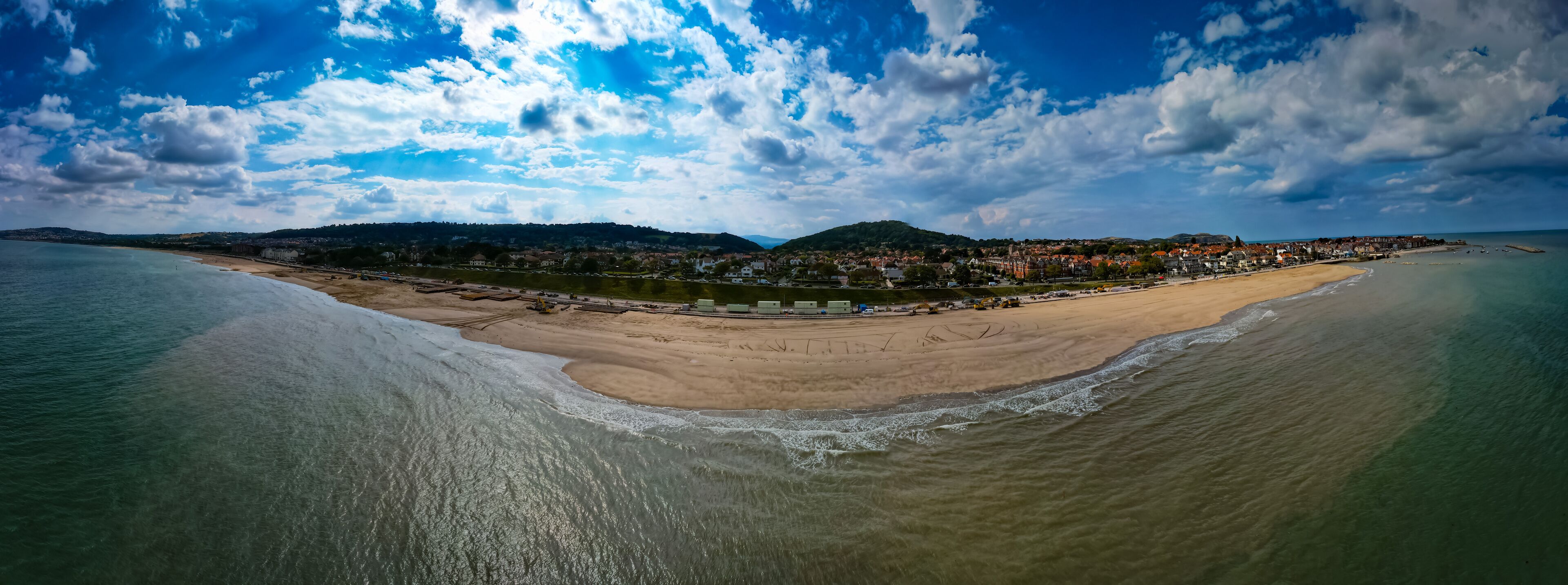 rhos on sea beach, wales, uk. aerial view 12