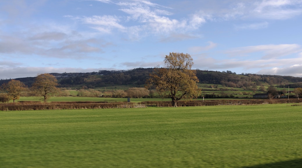 Looking east from the window of a southbound CrossCountry HST set near the village of Bredon in Worcestershire.
