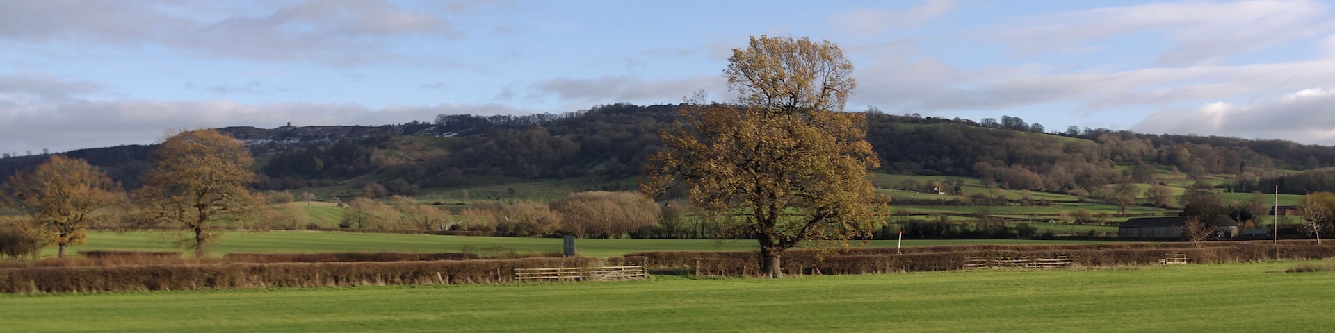 Looking east from the window of a southbound CrossCountry HST set near the village of Bredon in Worcestershire.