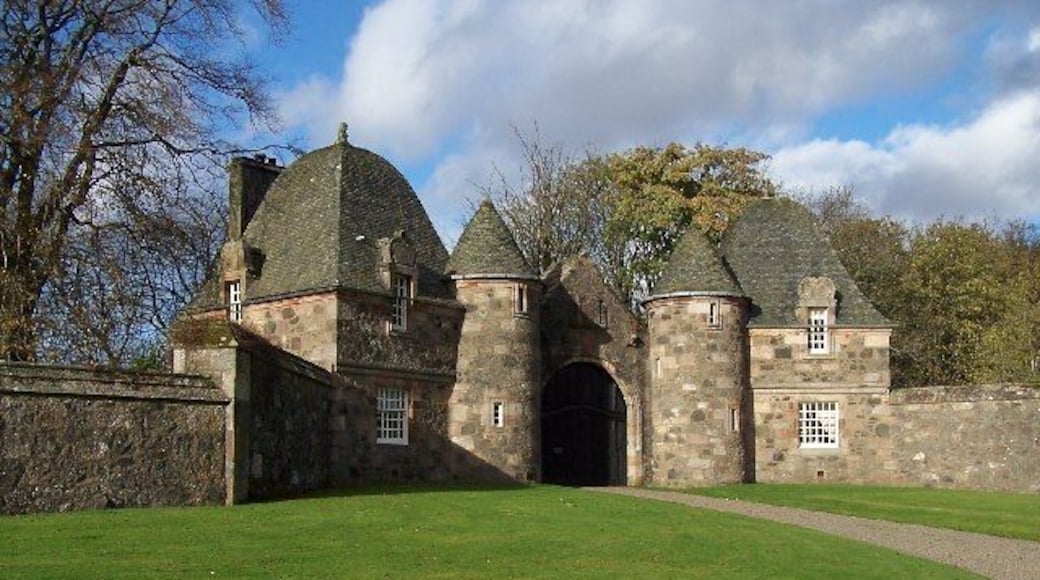 The Monkey House. the entrance to Formakin Estate. the Monkeys are stone figures on various parts of the roofs
