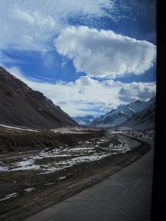Crossing thru Andes Mountains, from
Mendoza Argentina back to Santiago Chile. You drive through the mountains and on a clear day get the most beautiful views especially at sunset. #RoadTrip #SouthAmerica