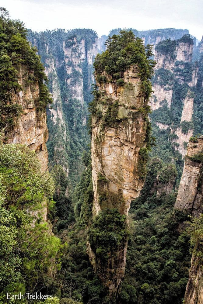 Zhangjiajie National Forest Park is an amazing sight to see. This is the Heaven's Pillar, one of the most photographed spots in the park. This national park served as the inspiration for the planet Pandora in the movie "Avatar." 