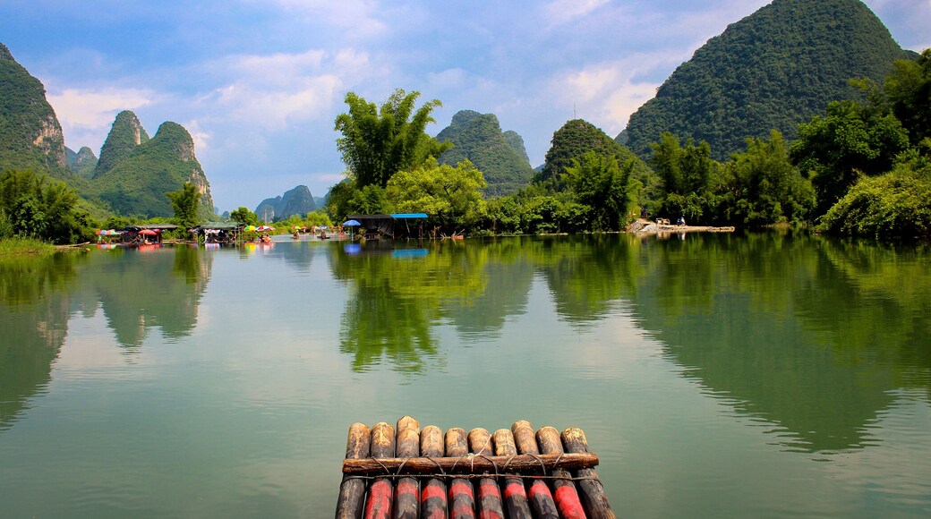 Floating down the Li River just outside the picturesque town of Yangshuo in Southern China #Trovember