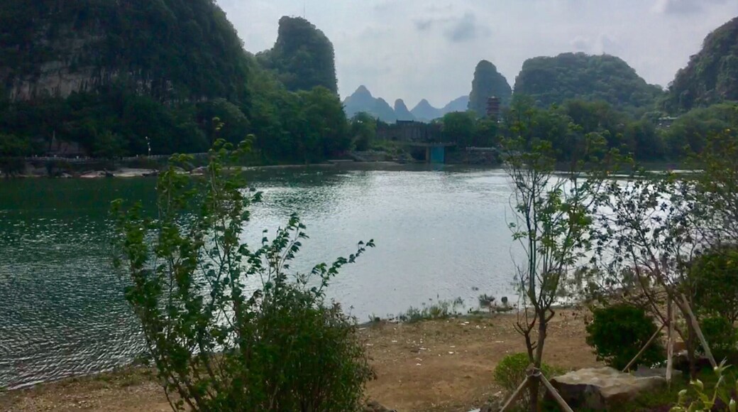 This is on the east bank of the River Li, across from the touristy noise of Guilin.