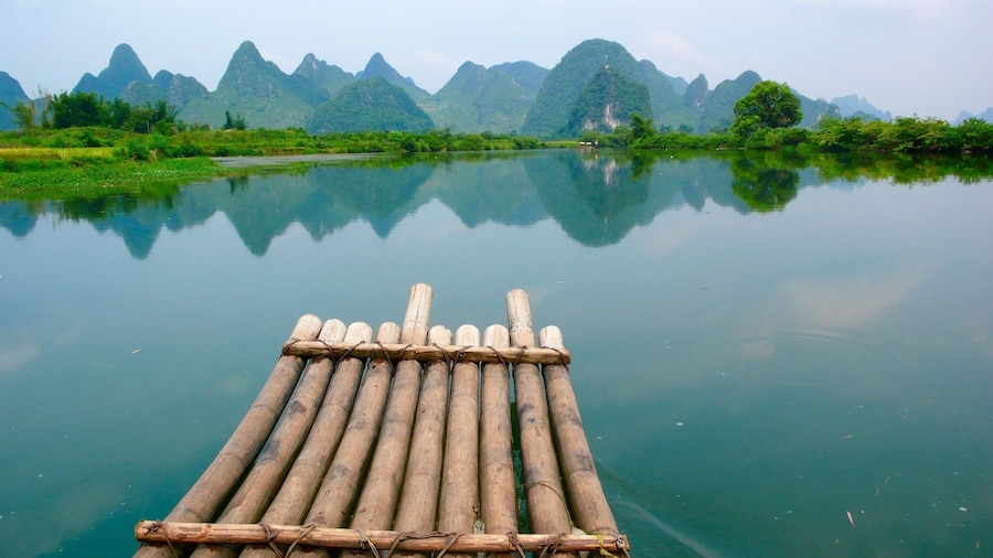 Bamboo rafting in Yangshuo! Quite an unforgettable adventure amidst heavenly landscape!
#blue