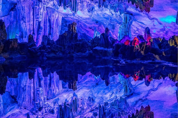 This is Reed Flute Cave at Guilin. The name was given because of the sound of the wind as it passes through the cave. Used by ancient people for shelter, this cave has ancient markings and is actually quite a large cave. Inside you can spot animals in the shapes of the stalagmites and stalactites if âyou use your imaginationâ so the guides will tell you. Worth a visit if you are in the area. #TroveOnTuesday