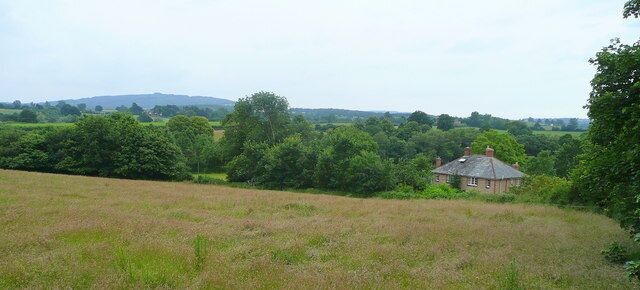 View from St. Ann's churchyard Towards May Hill in the distance.