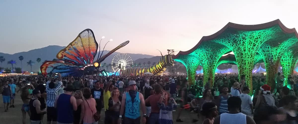 The sunset spectacle that is the Coachella Music and Arts Festival 2015 shimmers on the last evening of the event, April 19. 
We chose this festival as one of many destinations in our year of full-time travel while still working from an RV. We also chose South By Southwest in Austin. 
How do they compare? 
http://rvluckyorwhat.com/2015/04/29/music-and-arts-festivals-how-does-coachella-compare-with-sxsw/
#Coachella2015
#SXSW
#Indio
#PalmSprings
#California
#Austin
#Texas
#Music
#Festival
#colorful