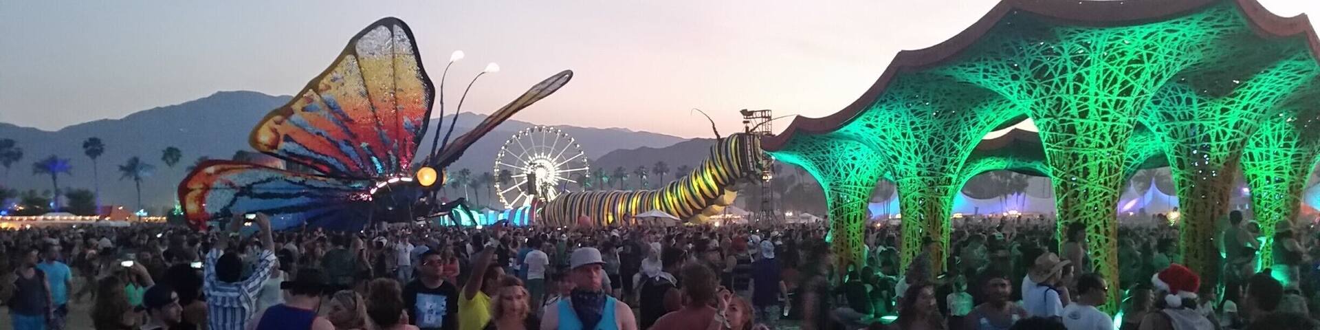 The sunset spectacle that is the Coachella Music and Arts Festival 2015 shimmers on the last evening of the event, April 19.
We chose this festival as one of many destinations in our year of full-time travel while still working from an RV. We also chose South By Southwest in Austin.
How do they compare?
http://rvluckyorwhat.com/2015/04/29/music-and-arts-festivals-how-does-coachella-compare-with-sxsw/
#Coachella2015
#SXSW
#Indio
#PalmSprings
#California
#Austin
#Texas
#Music
#Festival
#colorful