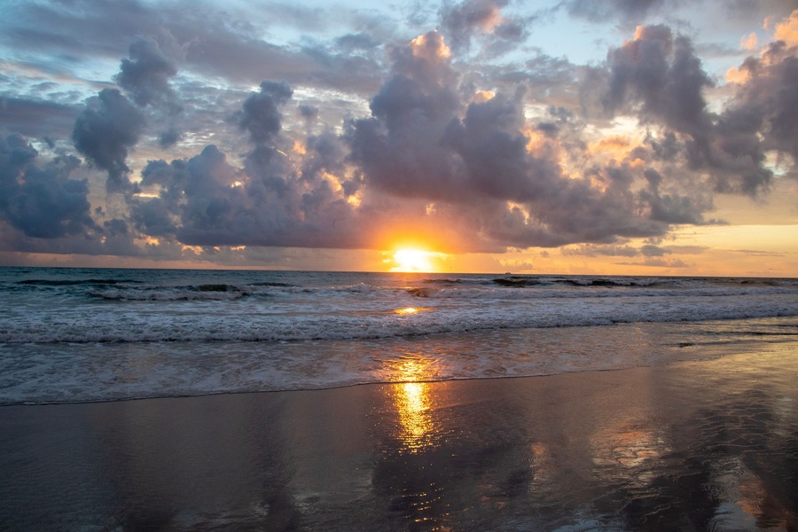 Early morning sunrise on Daytona Beach, Florida.