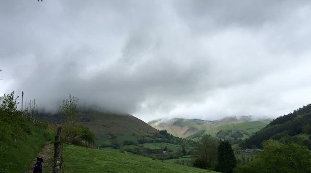 The low clouds on the hills