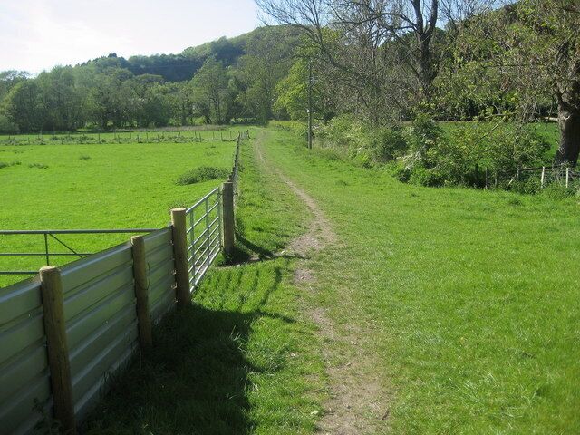 Offa's Dyke Path approaching River Wheeler Having descended off the heights of the Clwydian Hills, northbound walkers now approach the River Wheeler bfore crossing the A543 at Bodfari.