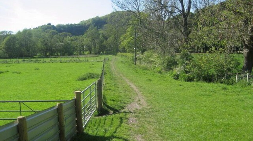 Offa's Dyke Path approaching River Wheeler Having descended off the heights of the Clwydian Hills, northbound walkers now approach the River Wheeler bfore crossing the A543 at Bodfari.