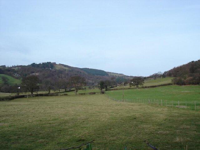 Farmland at Bodfari. Pastureland at Bodfari looking over towards the Clwydian Hills in the distance