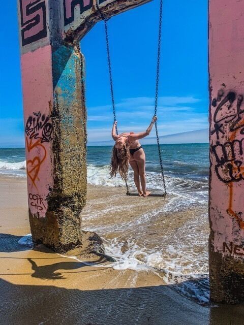 Beautiful swing/graffiti art located here. The climb down to it is very steep. If you are planning on laying out bring a backpack; you’ll need open hands! 
7•8•19