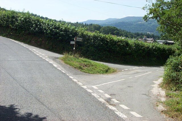 Road Junction near Tyddyn Frencher. The Road Junction near Tyddyn Frencher at SH 79755 64931.