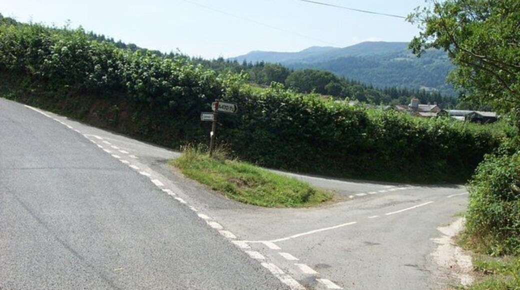 Road Junction near Tyddyn Frencher. The Road Junction near Tyddyn Frencher at SH 79755 64931.