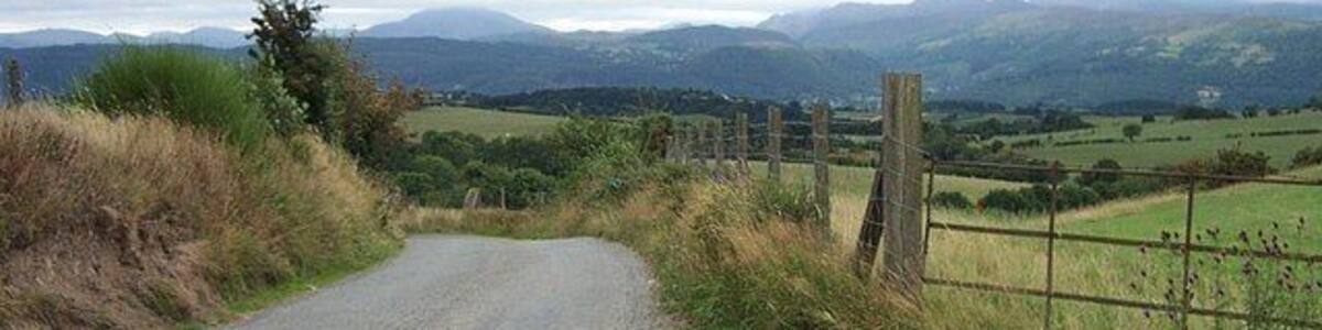Lane near Cefn Madoc farm. This minor road near Cefn Madoc farm at grid reference SH 82668 65016 is approximately 2 kilometres Northeast of Llanddoged village.