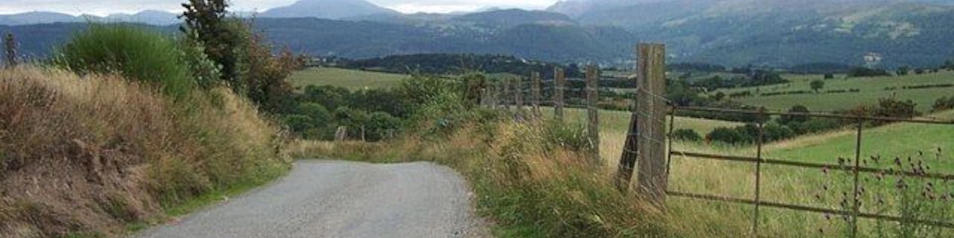 Lane near Cefn Madoc farm. This minor road near Cefn Madoc farm at grid reference SH 82668 65016 is approximately 2 kilometres Northeast of Llanddoged village.