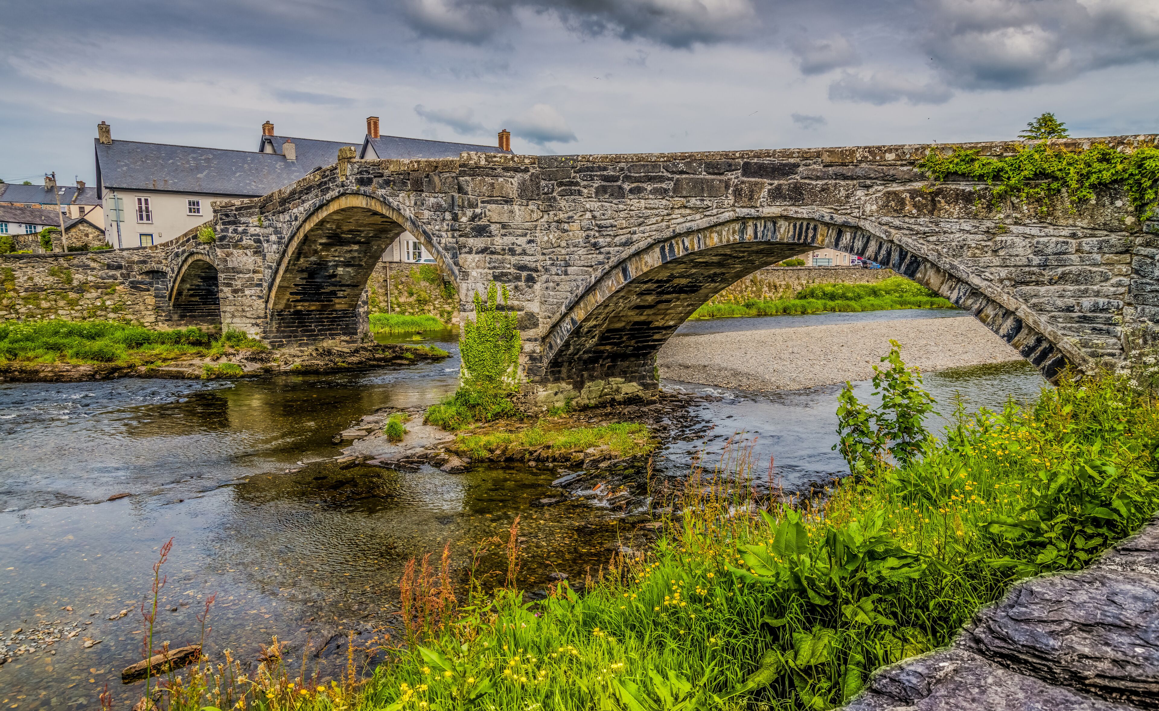 Three Arch Stone Bridge Llanrwst, North Wales, UK.