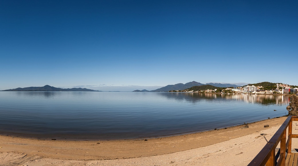 view of the seaside of Sao Jose in Brazil, blue sea during the day