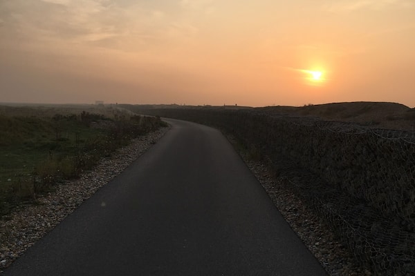 Beautiful bike ride at sunrise