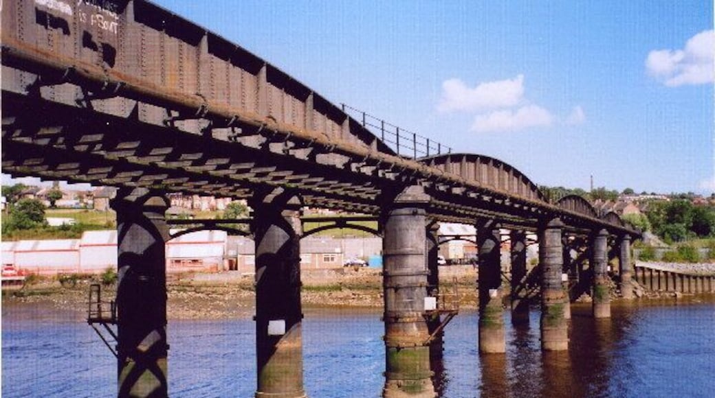 Scotswood railway bridge over River Tyne, England.
