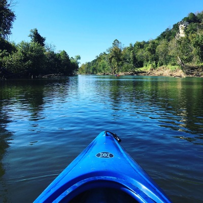 Kayaking down the Big River on a fall day!