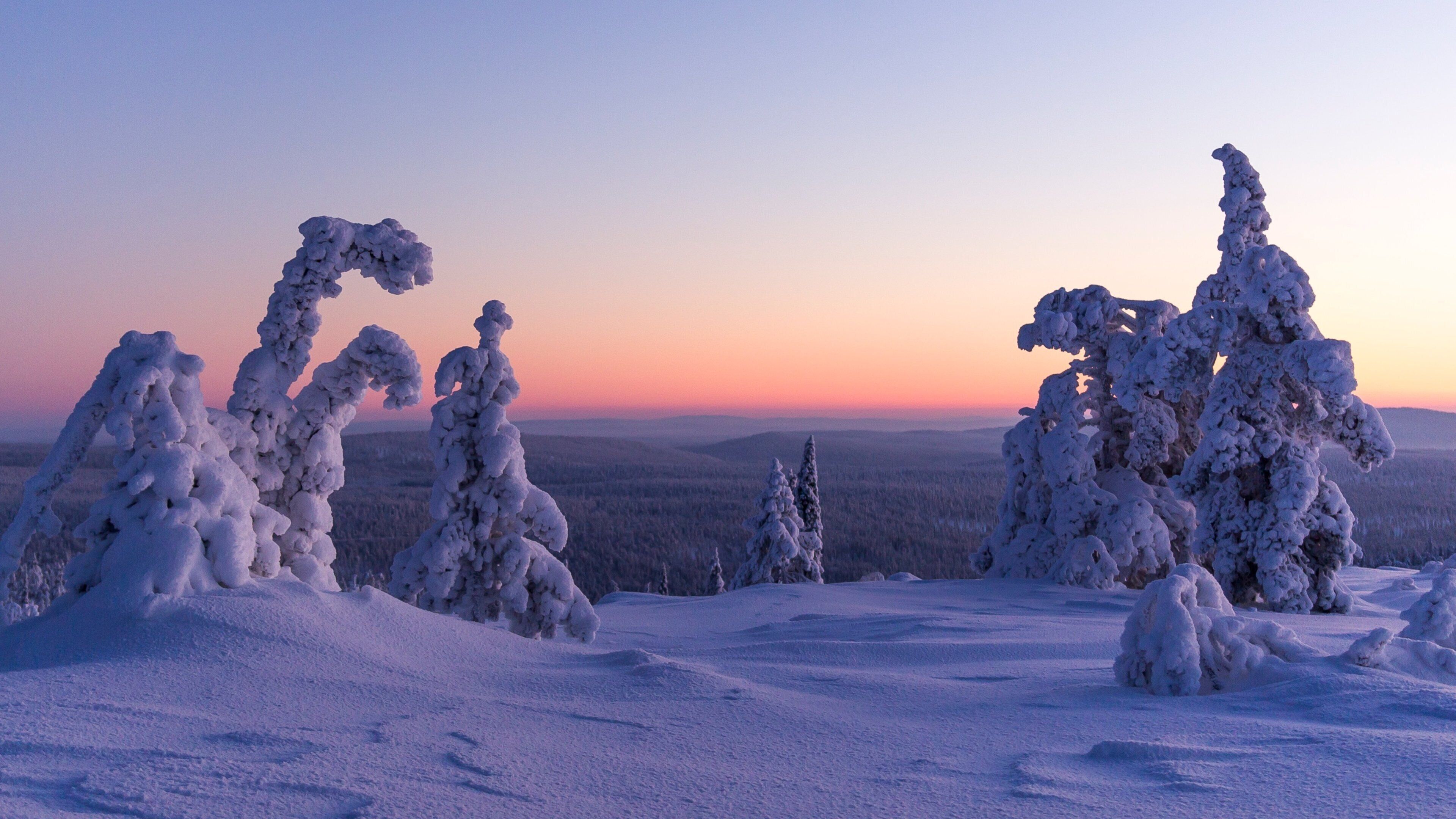 Yllas which includes a sunset, snow and landscape views