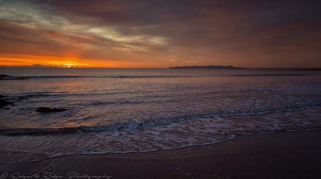 Glorious sunrise from Donabate beach this morning with Howth head and the Dublin skyline on the horizon