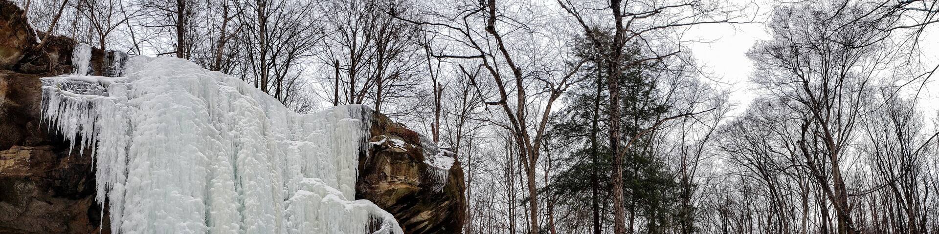 Lower Dundee Falls Frozen in Winter, Dundee, Ohio