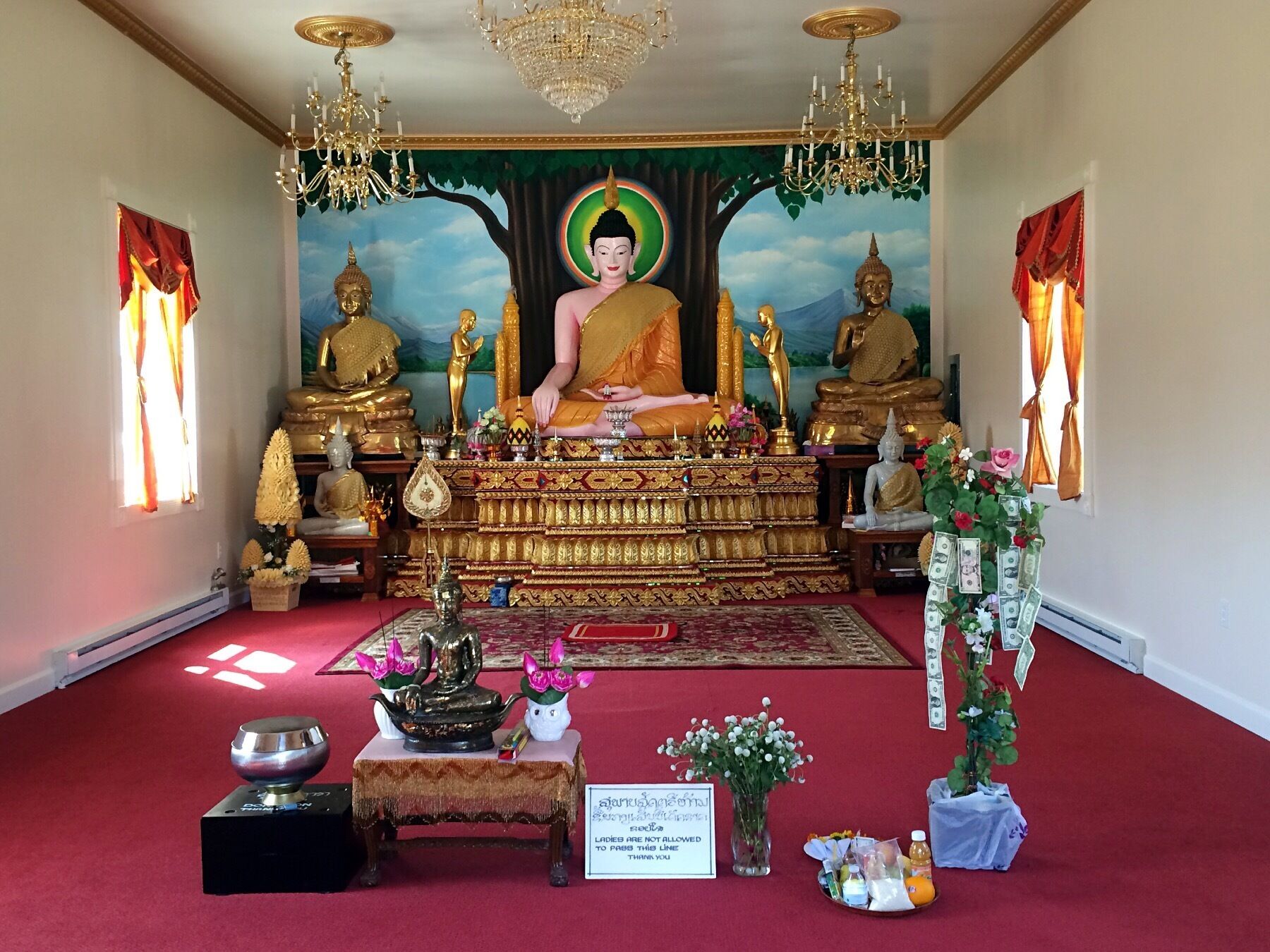 This is a Laotian temple ...every year around April 15, they get a farmer market there to sell their traditional food...