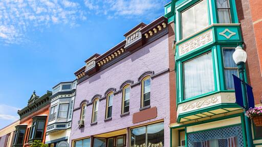Small town buildings in the midwestern united states
