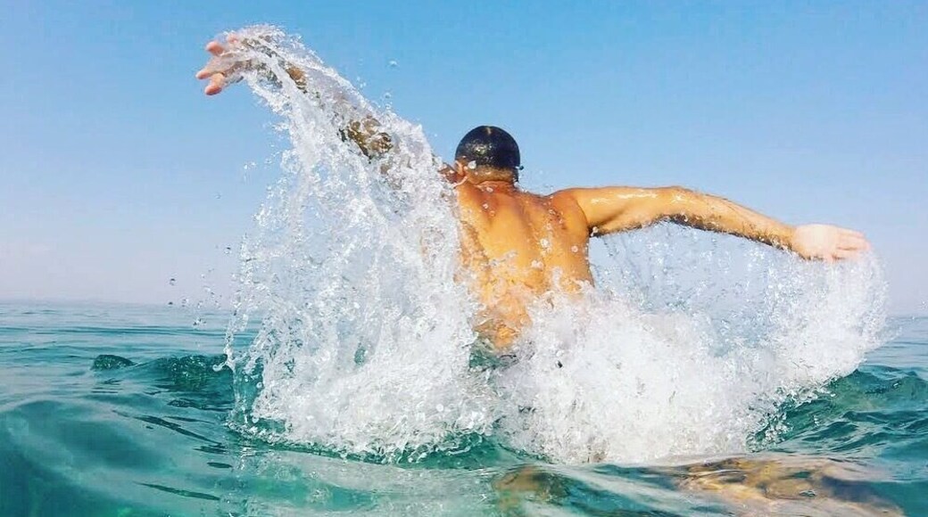 Butterflying the crystal blue waters of Chalkidiki, Greece. Specifically in the area of Poluchrono, only 35 meters away from the coast you may find dolphins to accompany you during your swimming adventures! #LifeAtExpedia