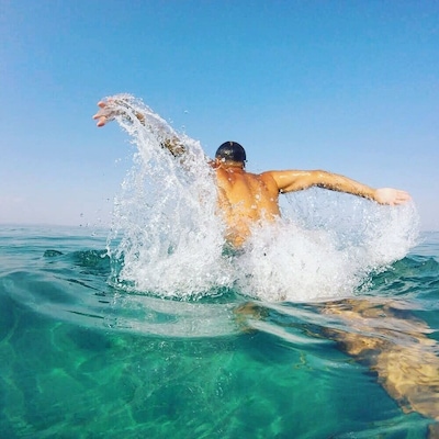 Butterflying the crystal blue waters of Chalkidiki, Greece. Specifically in the area of Poluchrono, only 35 meters away from the coast you may find dolphins to accompany you during your swimming adventures! #LifeAtExpedia