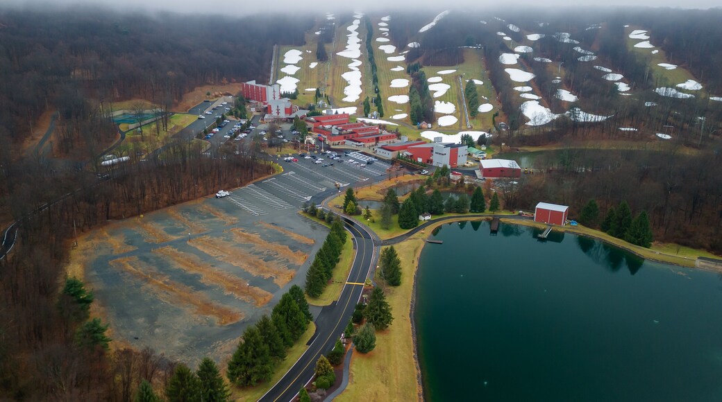 Aerial of Poconos Moutain in the Winter