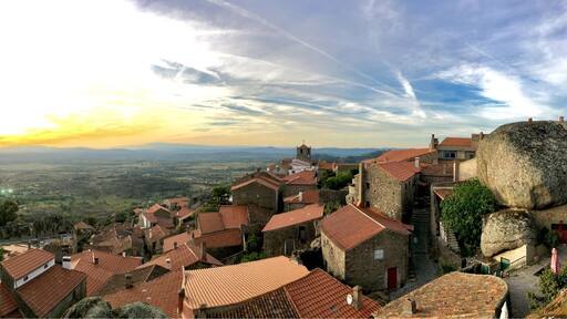 Close to sun set. The rooftop view to one landscape view of Beira Baixa, one of the Portuguese regions.
Monsanto, located close to the boarder, is dated from the XII century.
Portugal