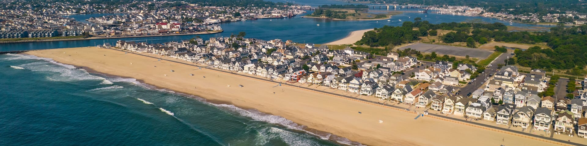 Drone shot of the Jersey Shore