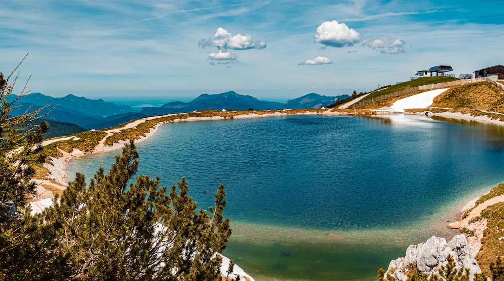 High resolution stitched panorama of a beautiful alpine summer view with reflections in a pond at the famous Steinplatte summit, Waidring, Tyrol, Austria