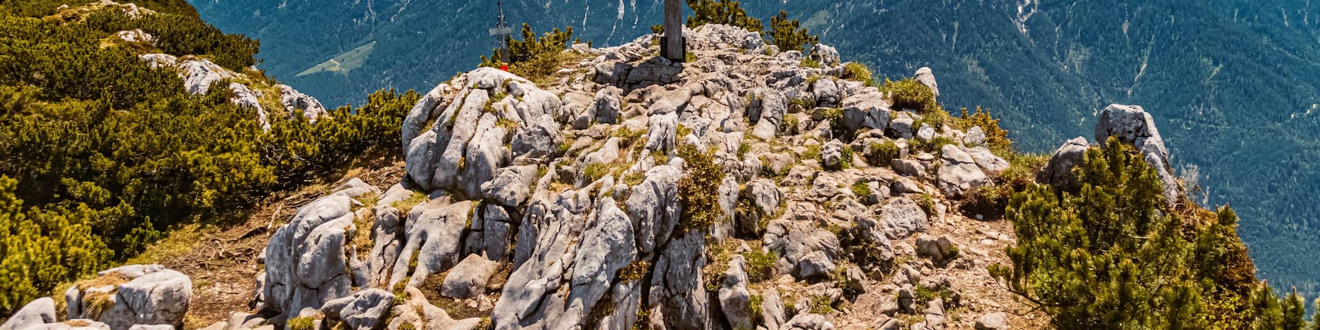Beautiful alpine summer view with the famous Loferer Steinberge mountains in the background at the famous Steinplatte summit, Waidring, Tyrol, Austria