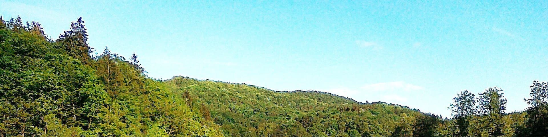 Wiesenbekerteich mit Blick aufÂŽs Schwimmbad (rechts)