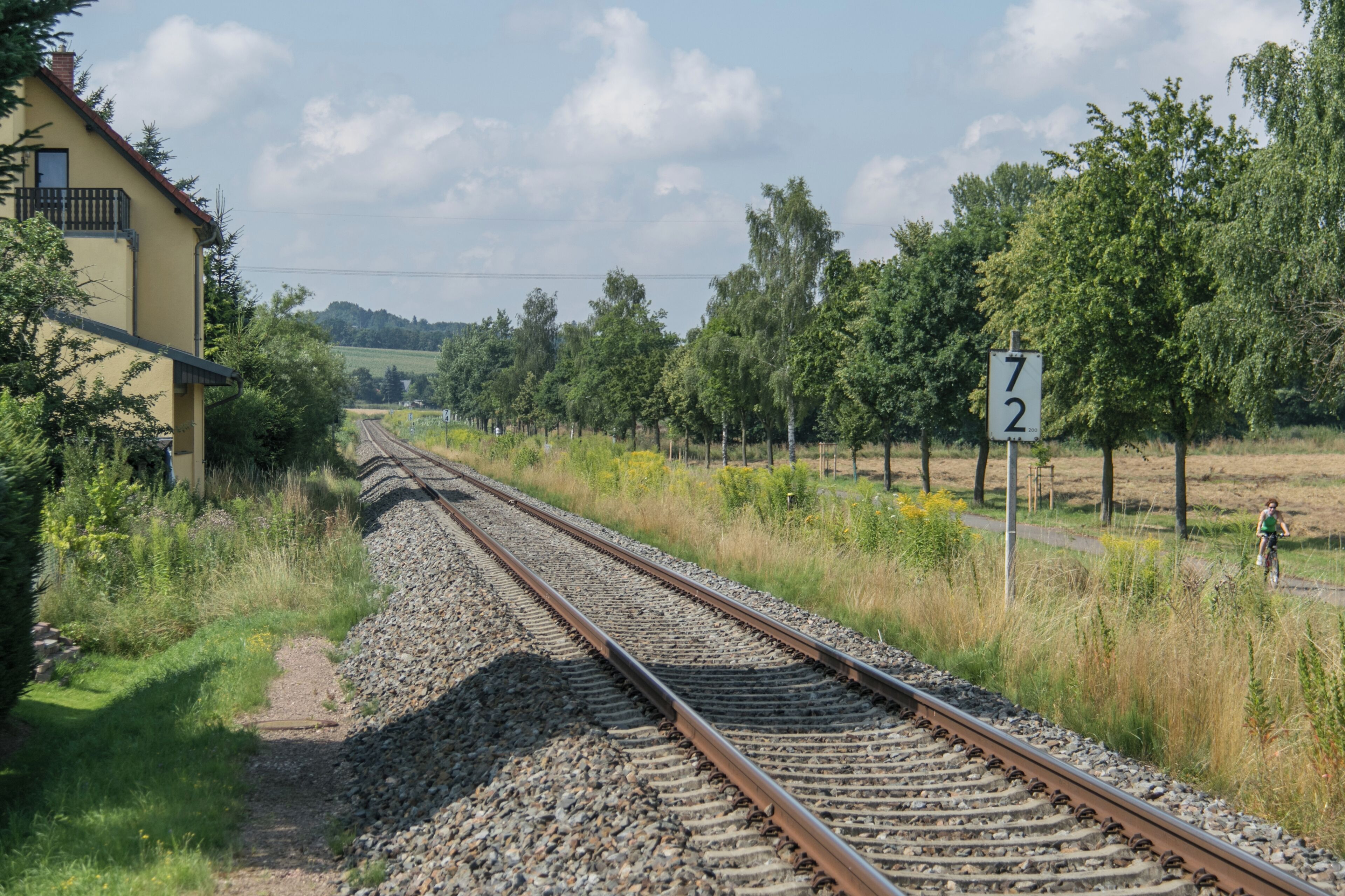 Fußgängerüberweg km 7.2 - Blick nach Gera