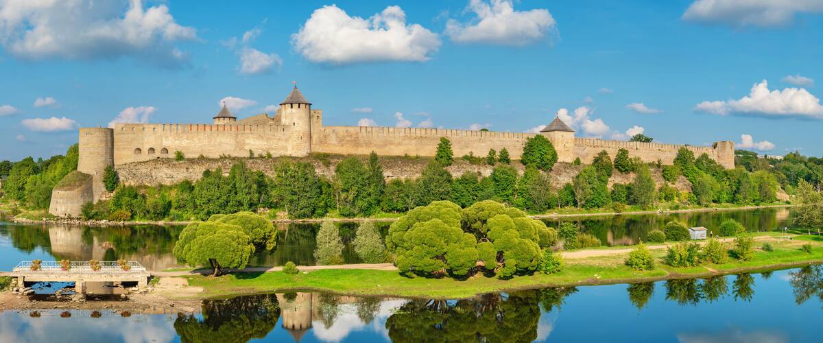 Panorama of Ivangorod Fortress. Russia