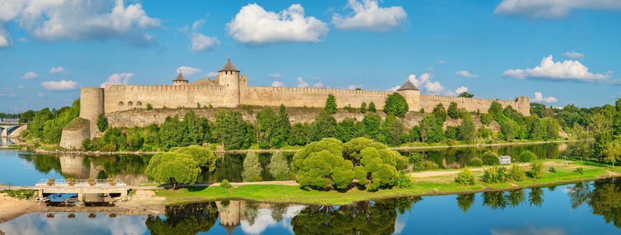 Panorama of Ivangorod Fortress. Russia