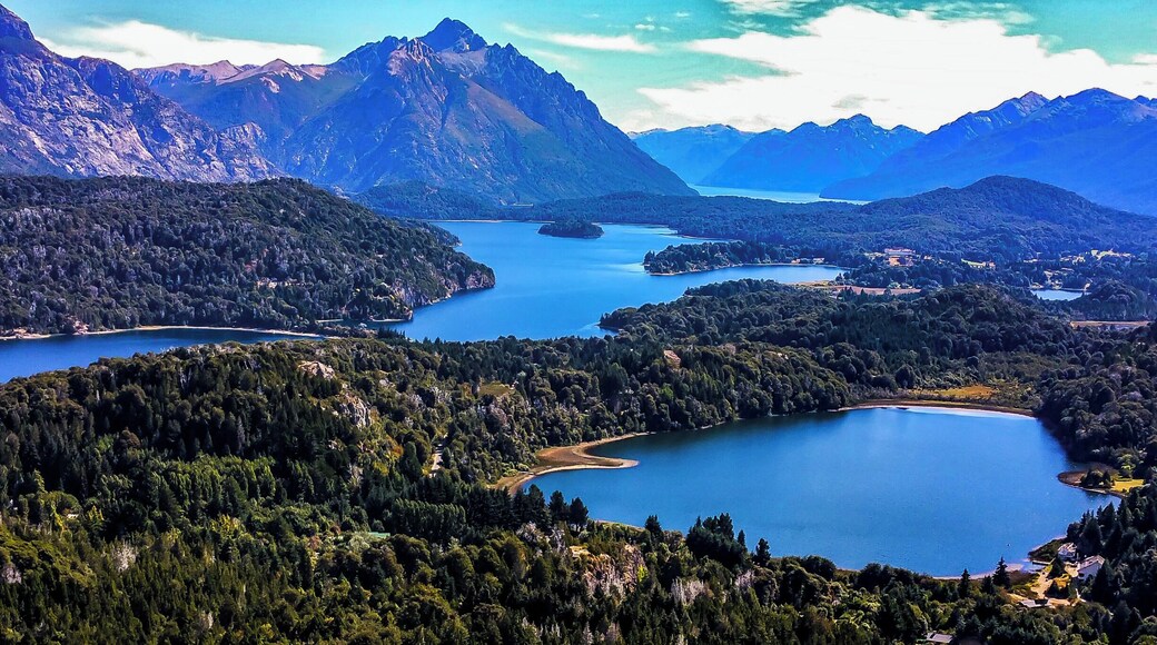Spectacular panoramic view of the Lakes District in Northern Patagonia, Argentina