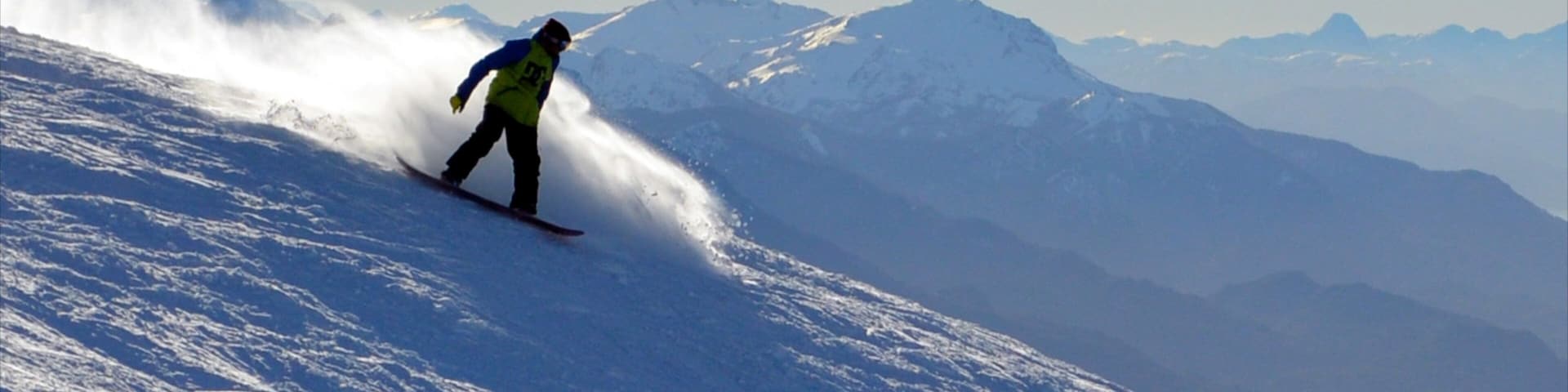 Bariloche showing snow, landscape views and snowboarding