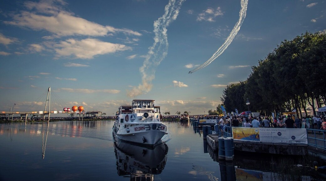 By coincidence on the day of our visit the Masury Air Show 2017 was taking place over the lake at the "sailing capital of Poland".