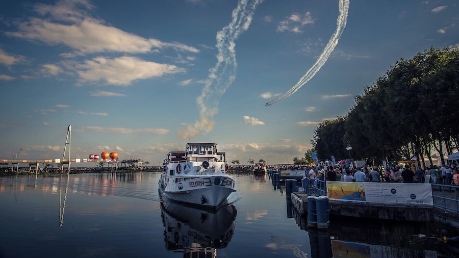 By coincidence on the day of our visit the Masury Air Show 2017 was taking place over the lake at the "sailing capital of Poland".